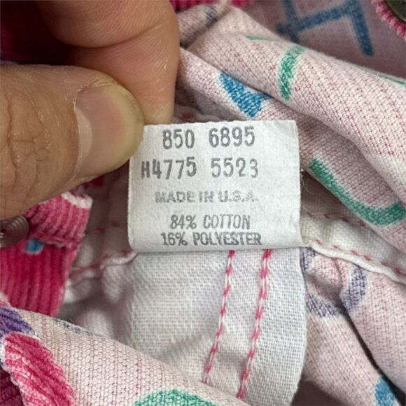 Vintage Oshkosh B'gosh Girl's Overalls Pink Alphabet Print Bibs Size 18 mos - Picture 9 of 10